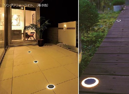 タカショー ライティング 外構 オシャレ フラットライト 足元 外構 エクステリアのことならリバーフォレストへ ガーデニング 外構工事 お庭をお考えの方